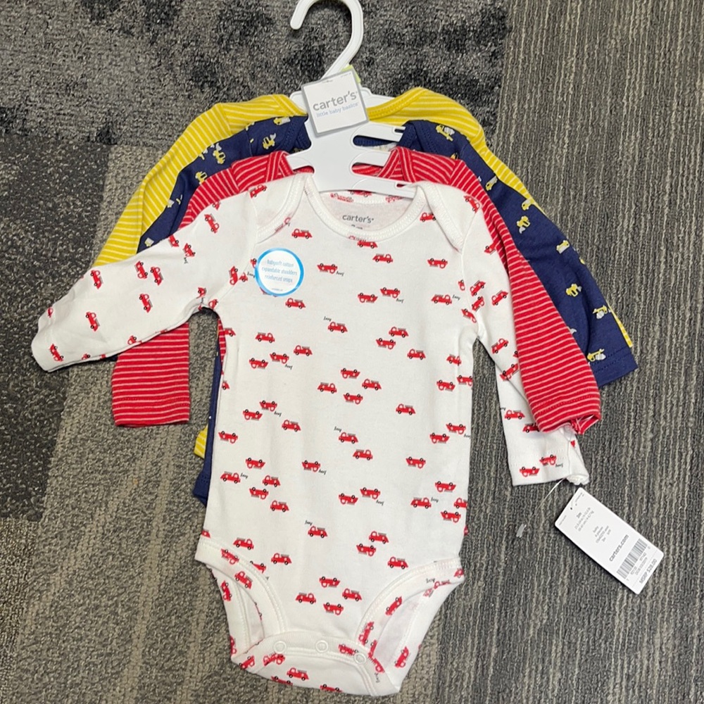 CARTERS 4 piece long sleeve onesies 3month